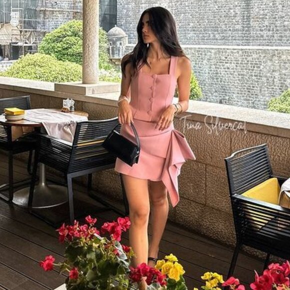 BLOGGER'S FAVE! Zara 2 Piece Voluminous Skort And Bustier Set Pink NWT - Picture 14 of 17